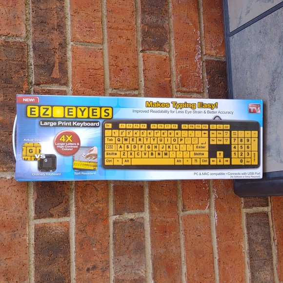 EZ Eyes Large Print Keyboard Computer 4X Bigger Letter Keys Wired - Picture 6 of 8